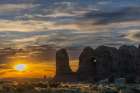 The Elephants Parade at Sunset, The Windows Section, Arches National Park, Utah, USA. Art Print
